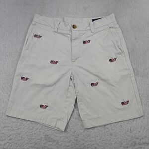 Vineyard Vines USA American Whale Breaker Shorts Beige Stretch Chino Men Size 28